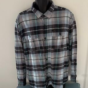 Lee Black, Gray, and Green Plaid Shirt